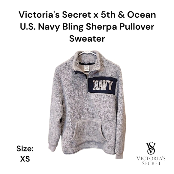 U.S. Navy Bling Sherpa Pullover Jacket - Picture 1 of 6